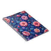 Mooie roze bloemenprint notitieboek (Rechterzijde)