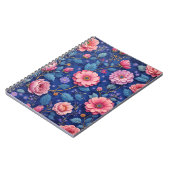 Mooie roze bloemenprint notitieboek (Linkerzijde)