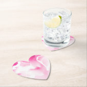 Mooie roze bloemenprint papieren onderzetter (Insitu)