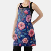 Mooie roze bloemenprint schort (Insitu)