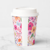 Mooie Roze Bloementuin Papieren Bekers (Links)