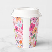 Mooie Roze Bloementuin Papieren Bekers (Rechts)