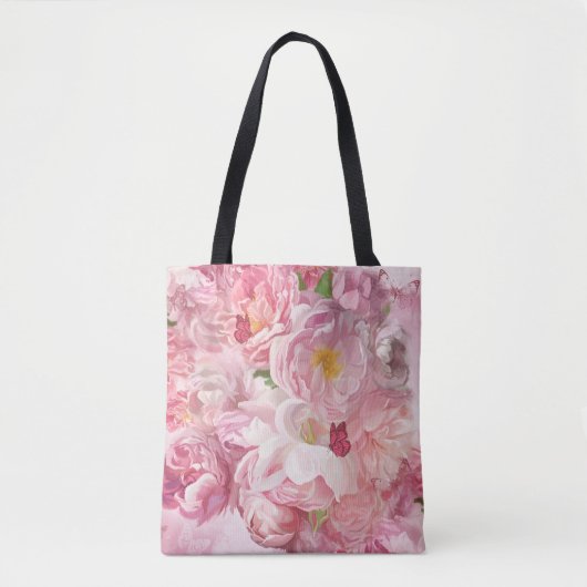 Mooie roze bloementuin tote bag (Voorkant)