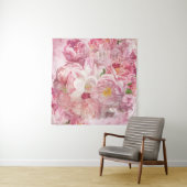 Mooie roze bloementuin wandkleed (In Situ (horizontaal))