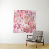 Mooie roze bloementuin wandkleed (In situ)