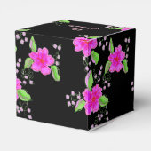 Mooie roze bloemetjes papier hart gunst box bedankdoosjes (Achterkant)