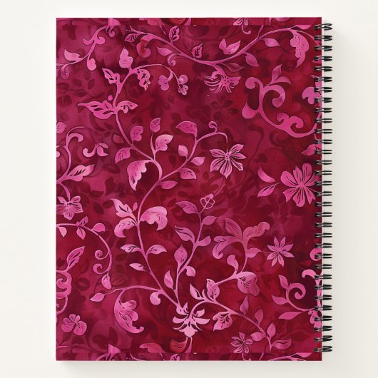 Mooie Roze Bloemige Aangepaste Naam Takenlijst Age Notitieboek (Achterkant)