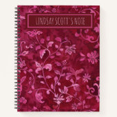 Mooie Roze Bloemige Aangepaste Naam Takenlijst Age Notitieboek (Voorkant)