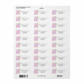 Mooie Roze Bloemige Aangepaste Retouradres Etiket (Full Sheet)