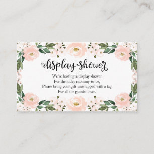 Mooie Roze Bloemige Baby Shower Weergave Shower En Informatiekaartje