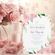 Mooie Roze Bloemige Bat Mitzvah Feest