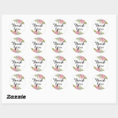 Mooie Roze Bloemige Bedankt Sticker (Vel)