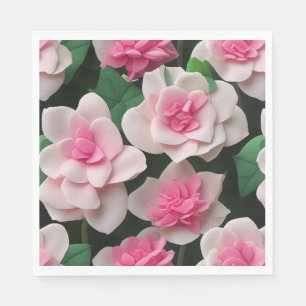 Mooie roze bloemige boho groenpatroon servet