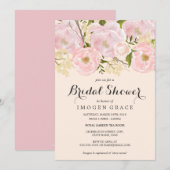 Mooie Roze Bloemige Bruiloftsdouche Kaart (Voorkant / Achterkant)