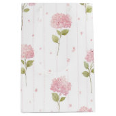 Mooie Roze Bloemige Bruiloftsdouche Medium Cadeauzakje (Voorkant)