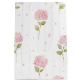 Mooie Roze Bloemige Bruiloftsdouche Medium Cadeauzakje (Achterkant)