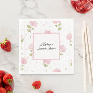 Mooie Roze Bloemige Bruiloftsdouche Servet