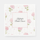 Mooie Roze Bloemige Bruiloftsdouche Servet (Voorkant)