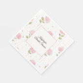 Mooie Roze Bloemige Bruiloftsdouche Servet (Hoek)