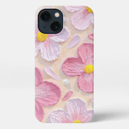 Mooie Roze Bloemige Esthetische Hoestel voor Telef iPhone 13 Hoesje