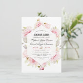 Mooie Roze Bloemige Geometrische Oefen Diner Kaart (Staand voorkant)