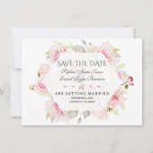 Mooie Roze Bloemige Geometrische Trouw Save The Da Date (Voorkant)