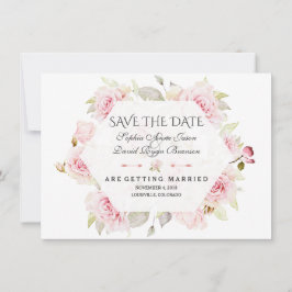 Mooie Roze Bloemige Geometrische Trouw Save The Da Date