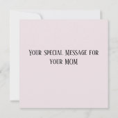 Mooie roze bloemige gepersonaliseerde Moederdag Kaart (Achterkant)