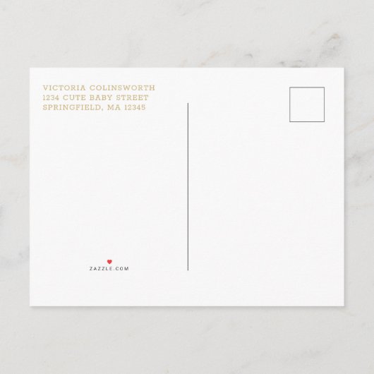 Mooie Roze Bloemige Gouden Geometrische Baby Showe Uitnodiging Briefkaart (Achterkant)