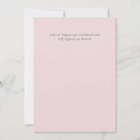 Mooie Roze Bloemige Groene Bladeren Trouwbudget (Achterkant)