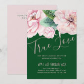 Mooie Roze Bloemige Groene Bladeren Trouwbudget (Voorkant / Achterkant)