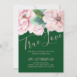 Mooie Roze Bloemige Groene Bladeren Trouwbudget