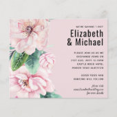 Mooie Roze Bloemige Groene Bladeren Trouwbudget (Voorkant)