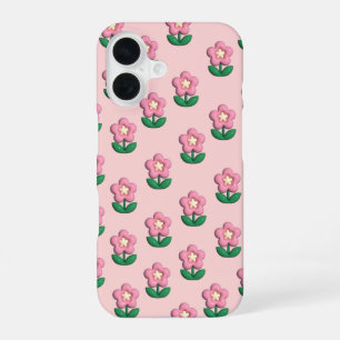 Mooie Roze Bloemige Hoes voor Telefoon Esthetisc iPhone 16 Hoesje