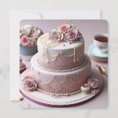 MOOIE ROZE BLOEMIGE JUBILEA CAKE (Voorkant)