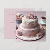 MOOIE ROZE BLOEMIGE JUBILEA CAKE (Voorkant / Achterkant)