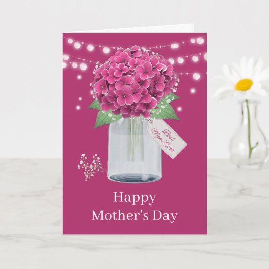 Mooie Roze Bloemige Moederdag Kaart (Kleine Plant)