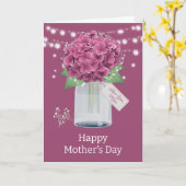 Mooie Roze Bloemige Moederdag Kaart (Gele Bloem)