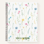 Mooie Roze Bloemige  Persoonlijk Initialen Monogra Notitieboek (Voorkant)