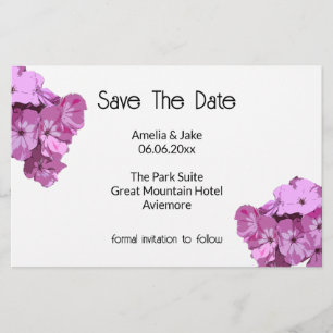 Mooie Roze Bloemige Save the Date Kaart