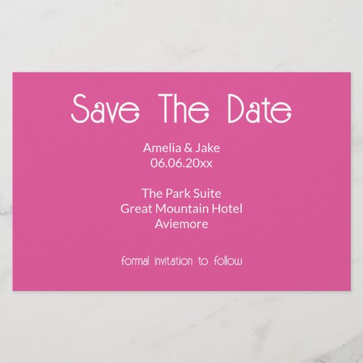 Mooie Roze Bloemige Save the date Kaart (Voorkant)