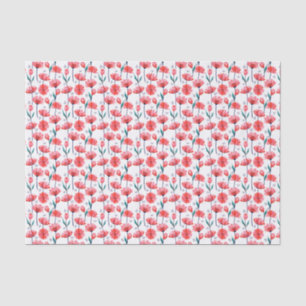 Mooie Roze Bloemige Tulp Patroon Tissuepapier