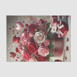Mooie Roze Bloemige Valentijnsdag Tissuepapier