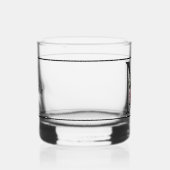 Mooie roze bloemige versierd zwart monogram M Whisky Glas (Rechts)