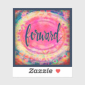 Mooie Roze Bloemige Voorwaartse Eén Woord Sticker (Vel)