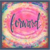 Mooie Roze Bloemige Voorwaartse Eén Woord Sticker (Voorkant)