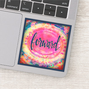Mooie Roze Bloemige Voorwaartse Eén Woord Sticker
