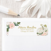 Mooie Roze Bloemige Witte Pompoen Herfst Baby Show Etiket (Insitu)