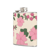 Mooie Roze Bloemmotief Heupfles (Links)