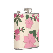 Mooie Roze Bloemmotief Heupfles (Rechts)